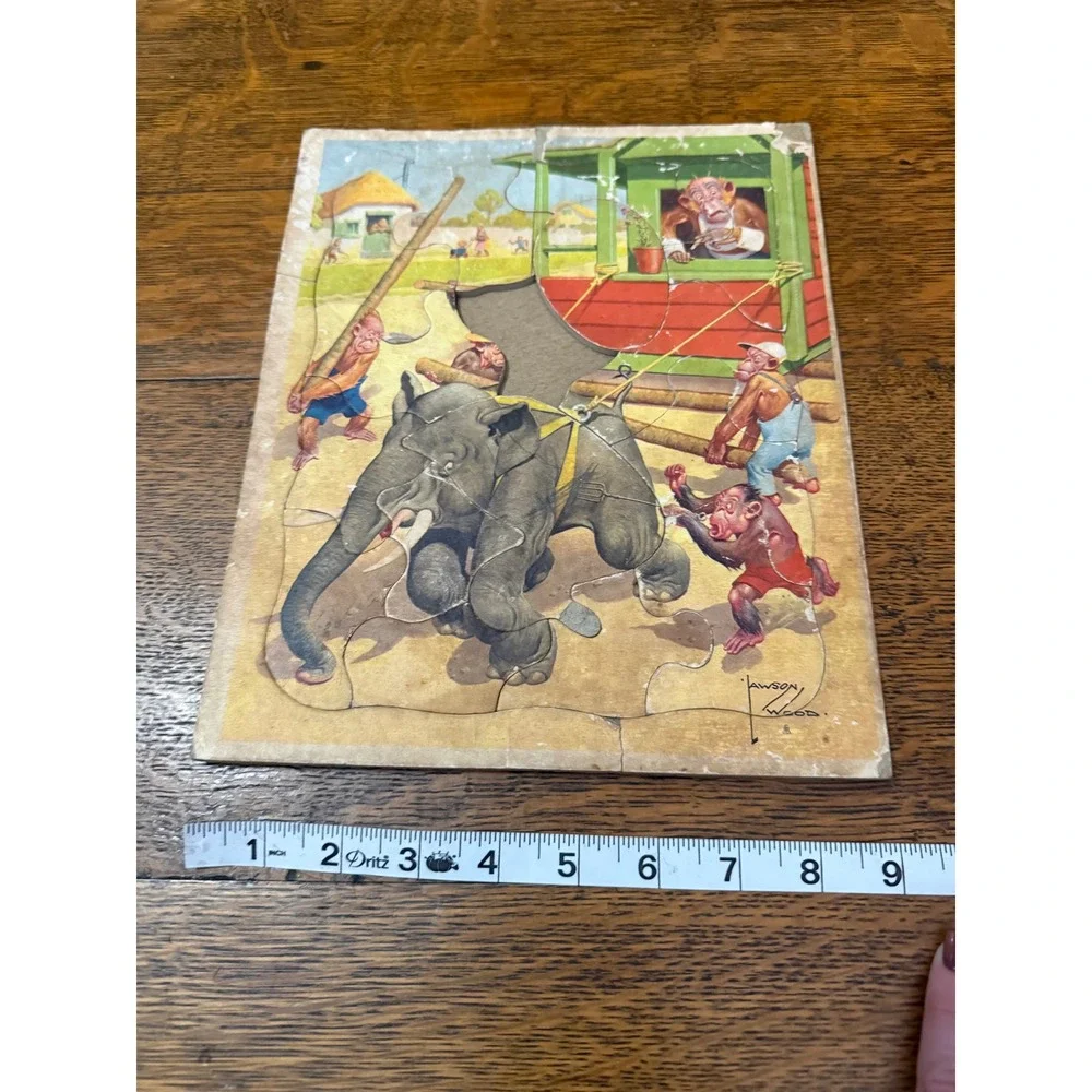 Vintage Frame Tray Puzzles Tuco Lawson Wood Built-Rite Lot of 4‎ Missing Pieces